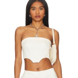 h:ours Sedona Corset Crop Top in Cream